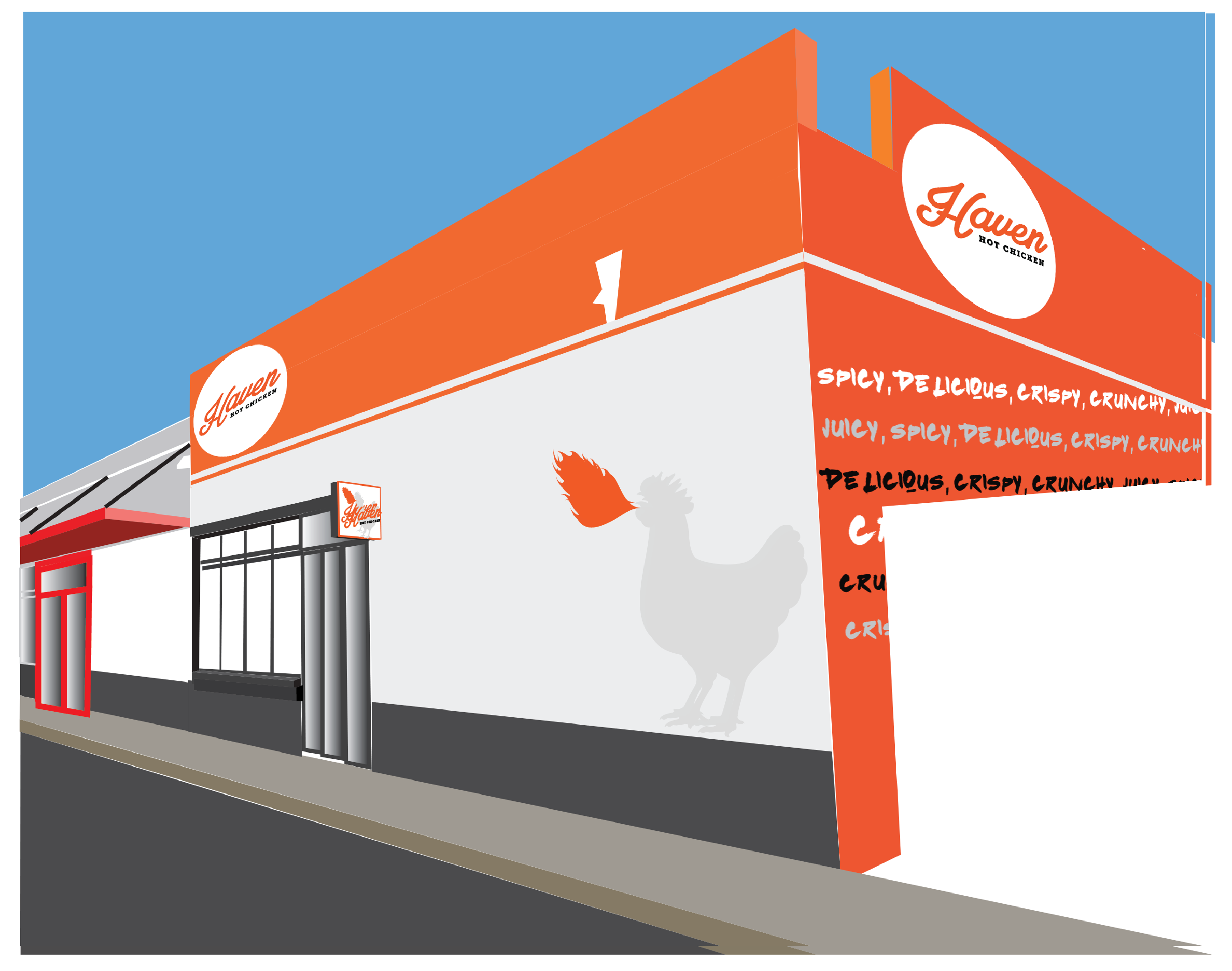 Architectural drawing overlaid with the brand panel — the system shown as it had to be discussed: with builders and landlords, in their language.