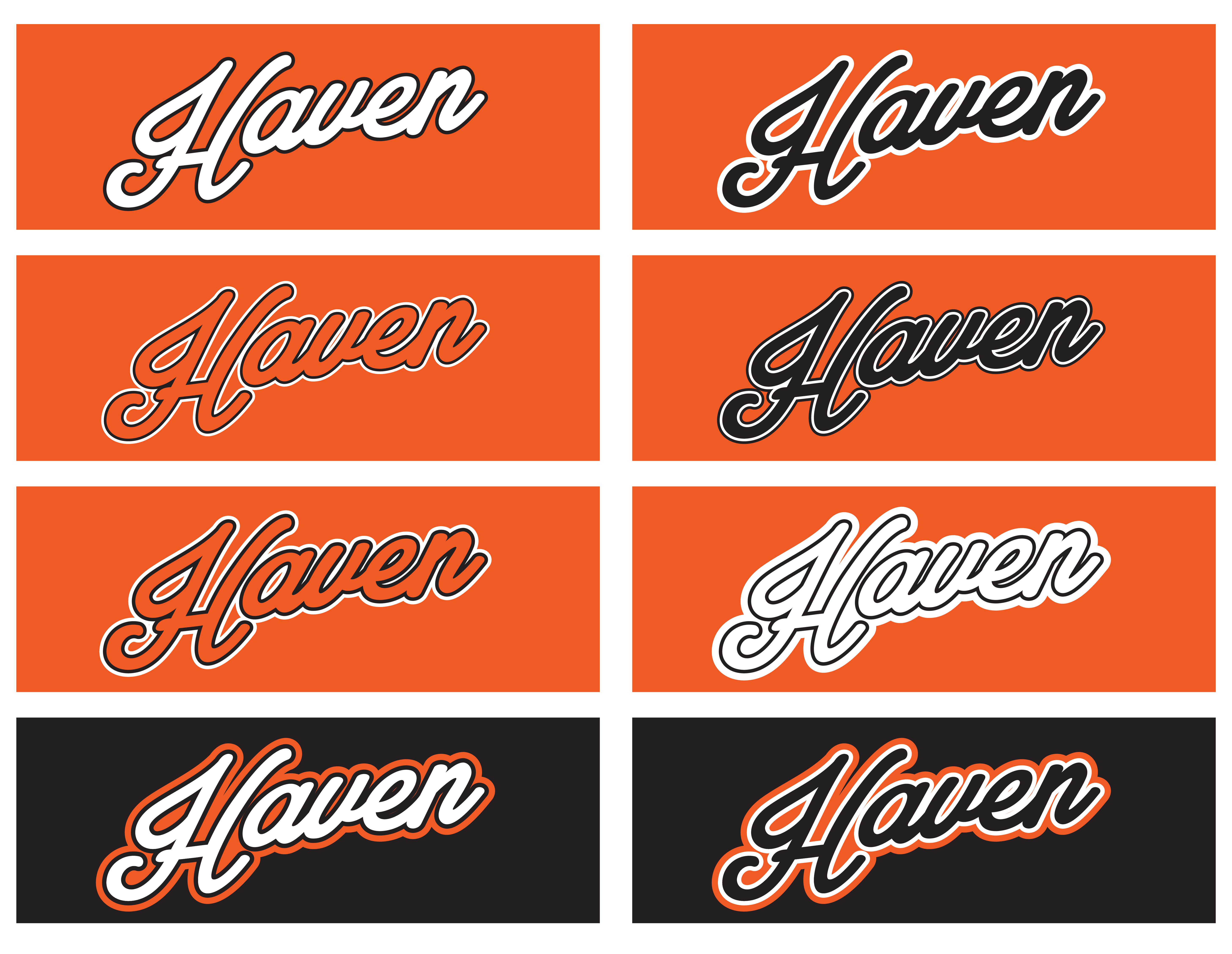 Chicken-pattern tape running the length of the box, roundel at one end, wordmark inverted at the other. Where the brand finally lands in the customer's hand.